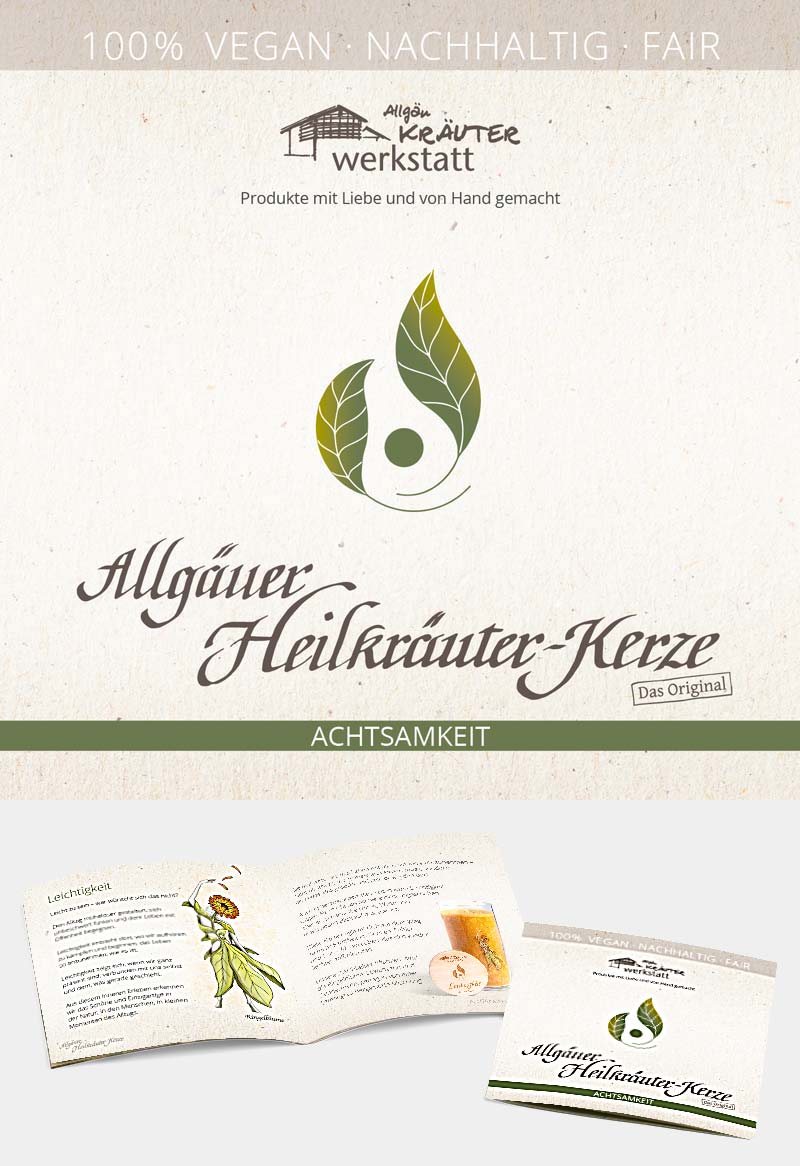 Allgäuer Heilkräuter-Kerze - Achtsamkeit