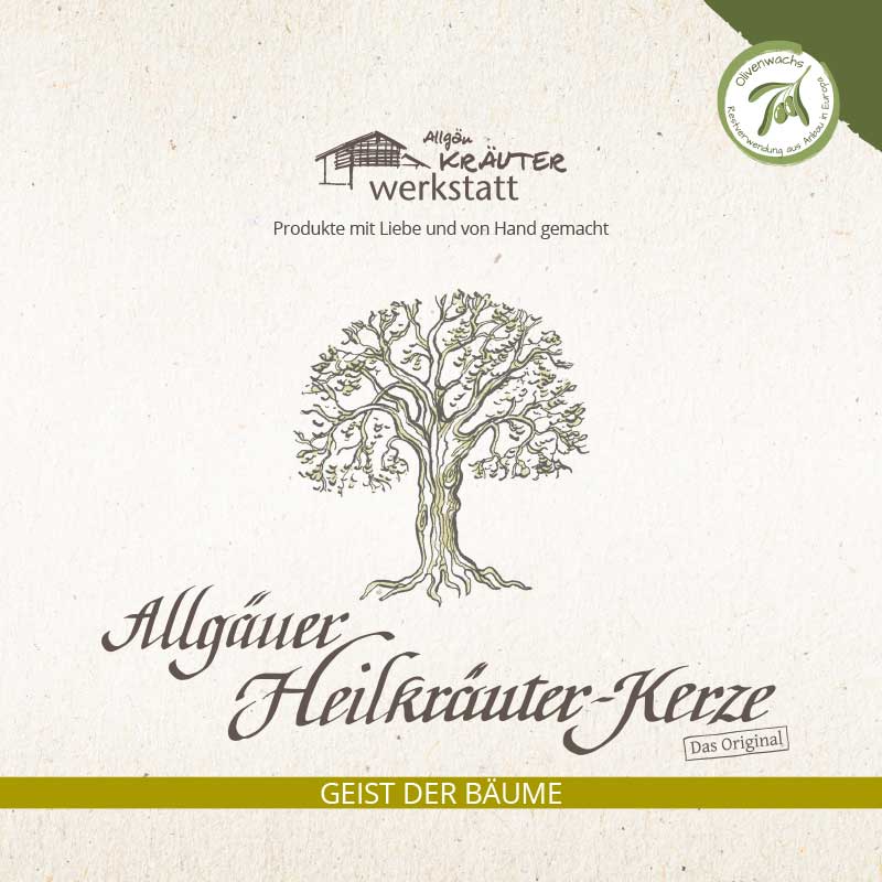 Allgäuer Heilkräuter-Kerze - Geist der Bäume