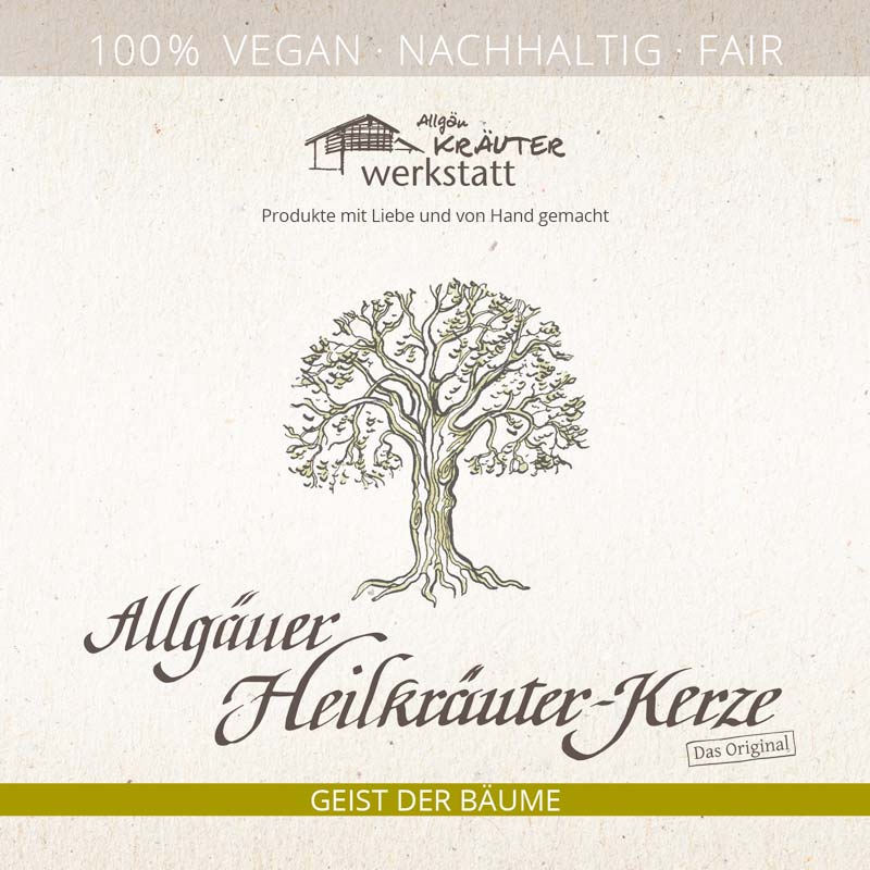 Allgäuer Heilkräuter-Kerze - Geist der Bäume