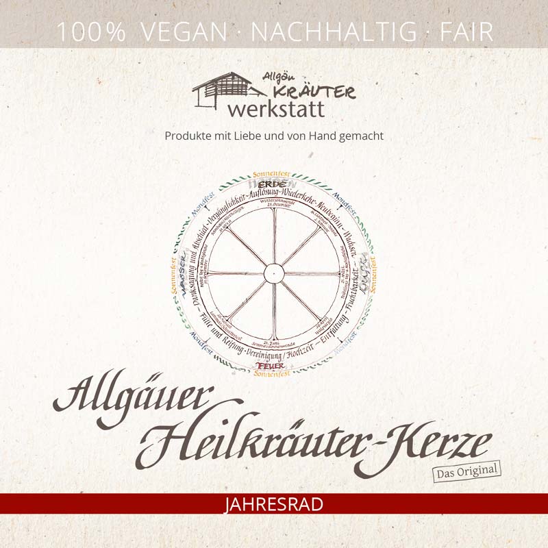 Allgäuer Heilkräuter-Kerze - Jahresrad