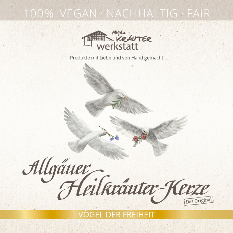 Allgäuer Heilkräuter-Kerze - Vögel der Freiheit